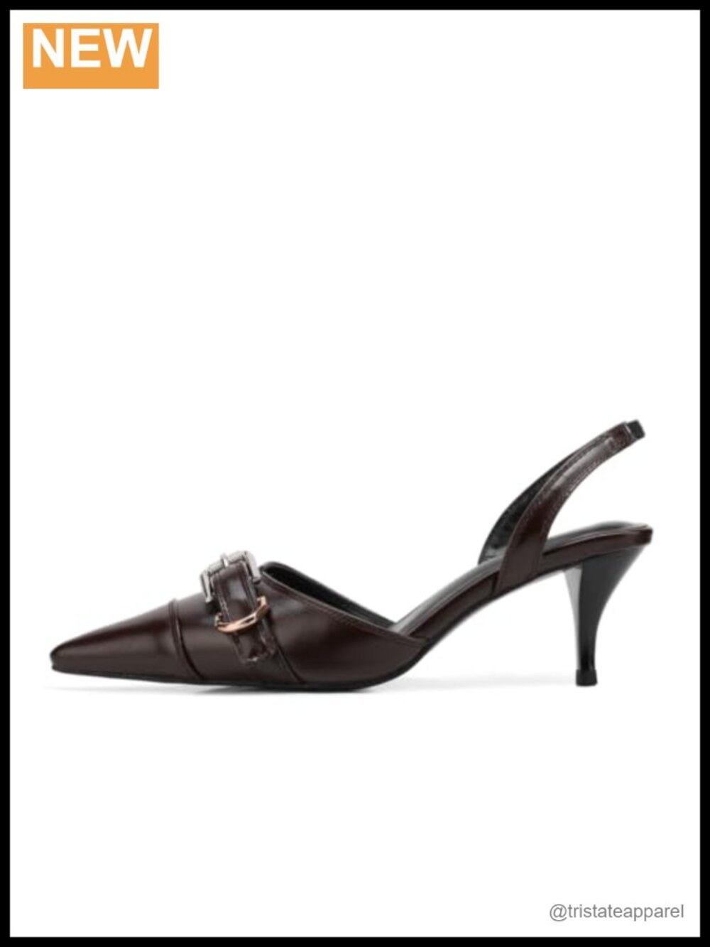 Kitten Heel Slingback Pumps Pointed Toe Slip On Women's Dress Shoes
